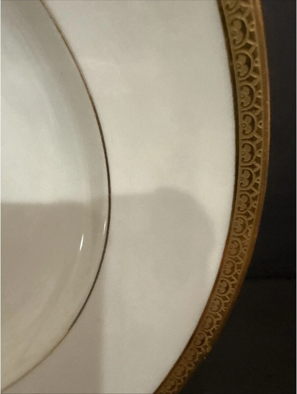Antique Limoges (4)  L. Royer Gold Encrusted Rim Coupe Pasta Bowl 9” France